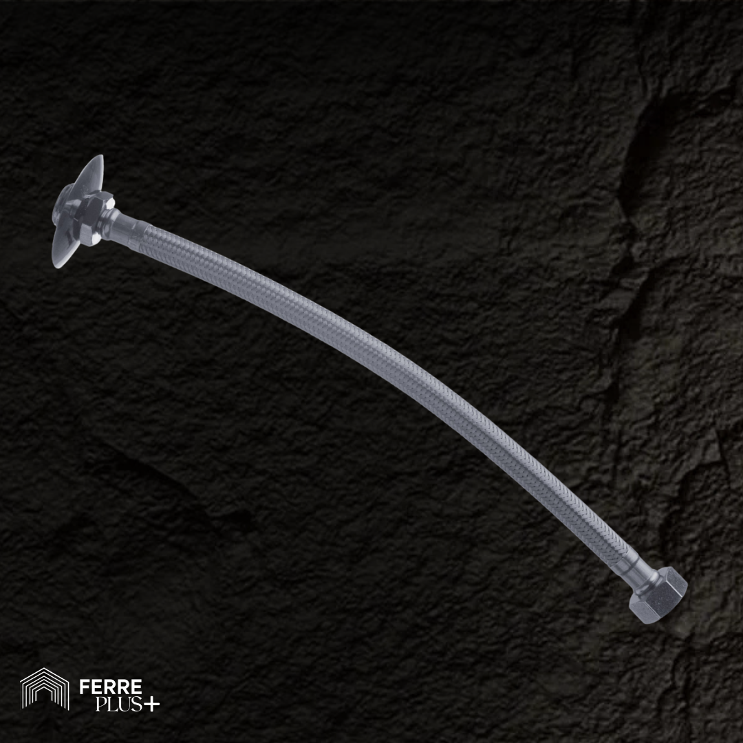 MANGUERA FLEXIBLE 16" PARA LAVABO – CONEXIÓN A 1/2"