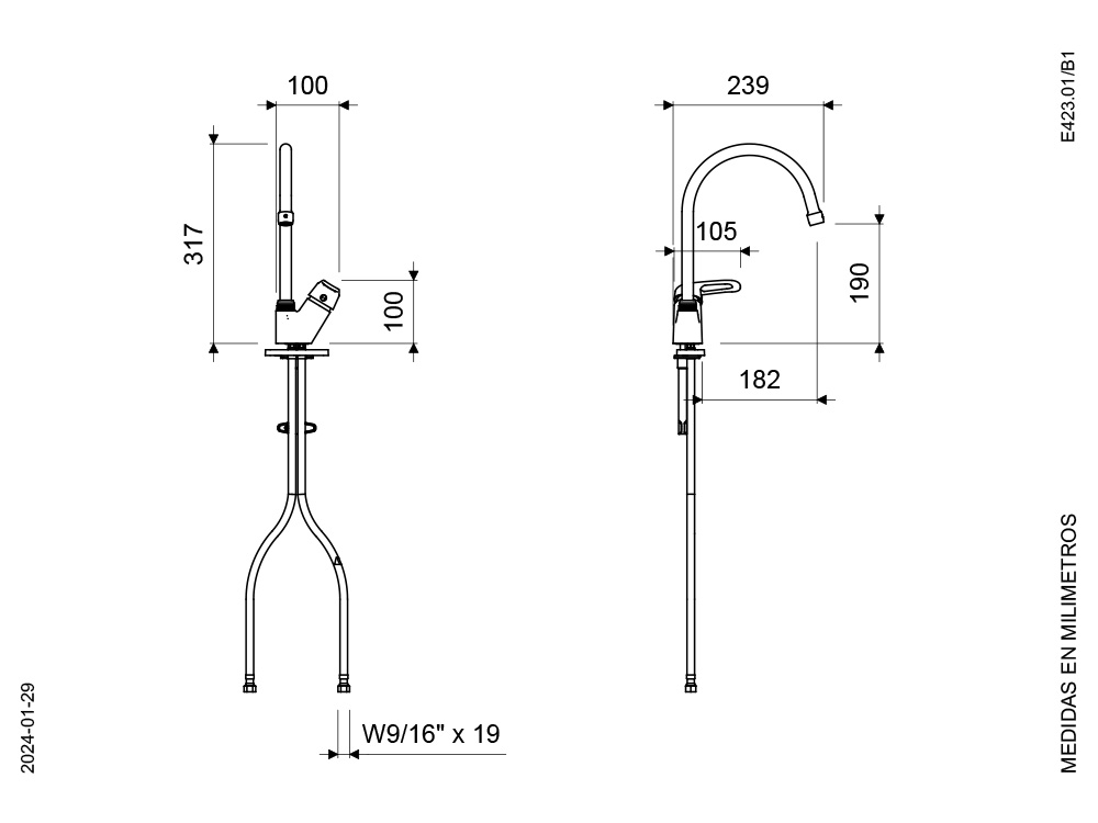 JUEGO MONOMANDO DE MESA PARA COCINA - ARIZONA - Image 4
